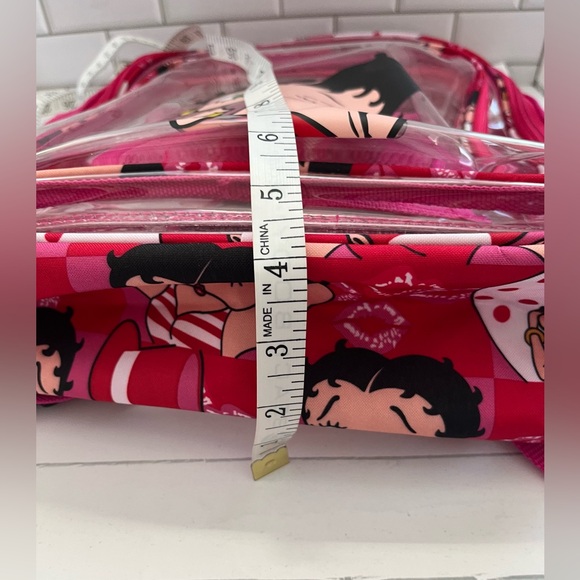 Betty Boop Large Clear Backpack Purse Lady Carry All Travel Bag PVC - Picture 6 of 11